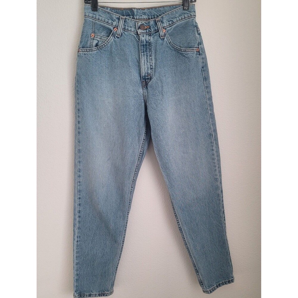 Vintage 90s Levis Orange Tab 962 High Rise Tapered Leg Jeans Light Wash 9 Short